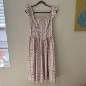 Floral Striped Sleeveless Dress